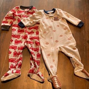 Set of 2 12 mo fleece footed jammies